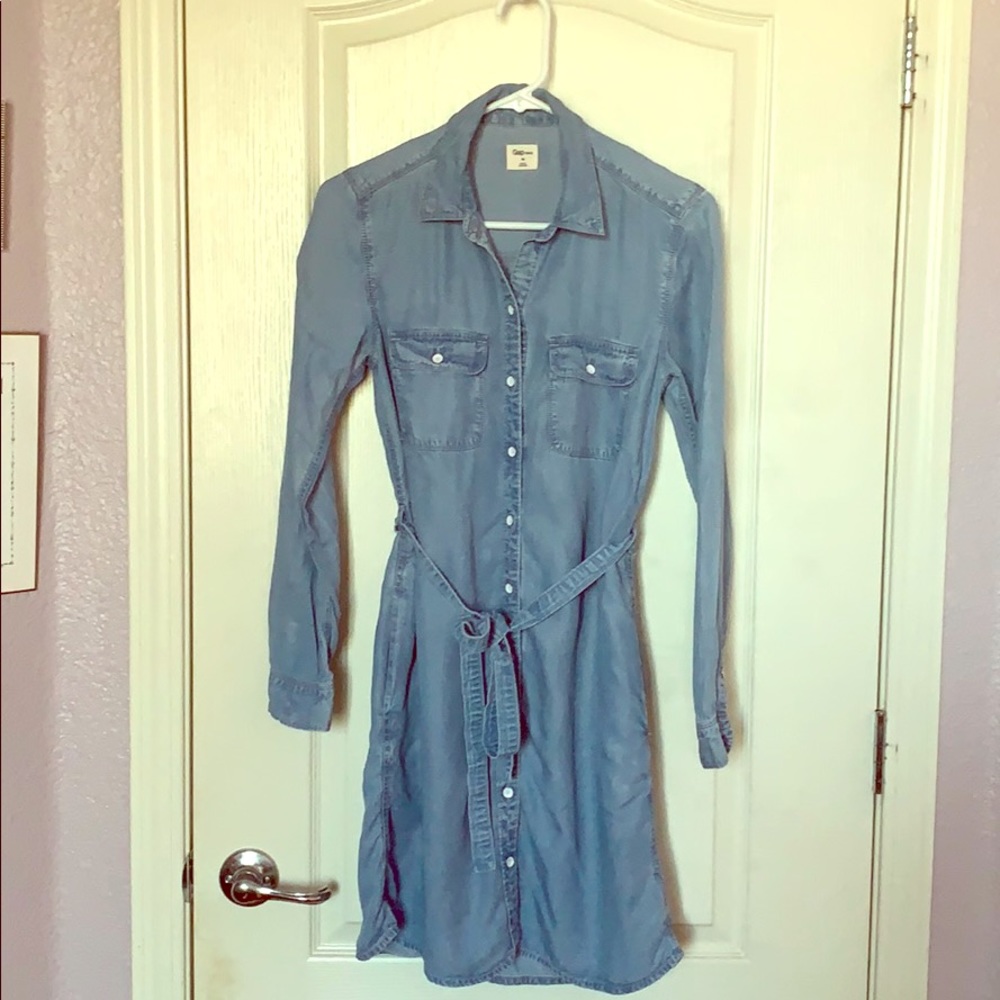 GAP denim blouse dress XS